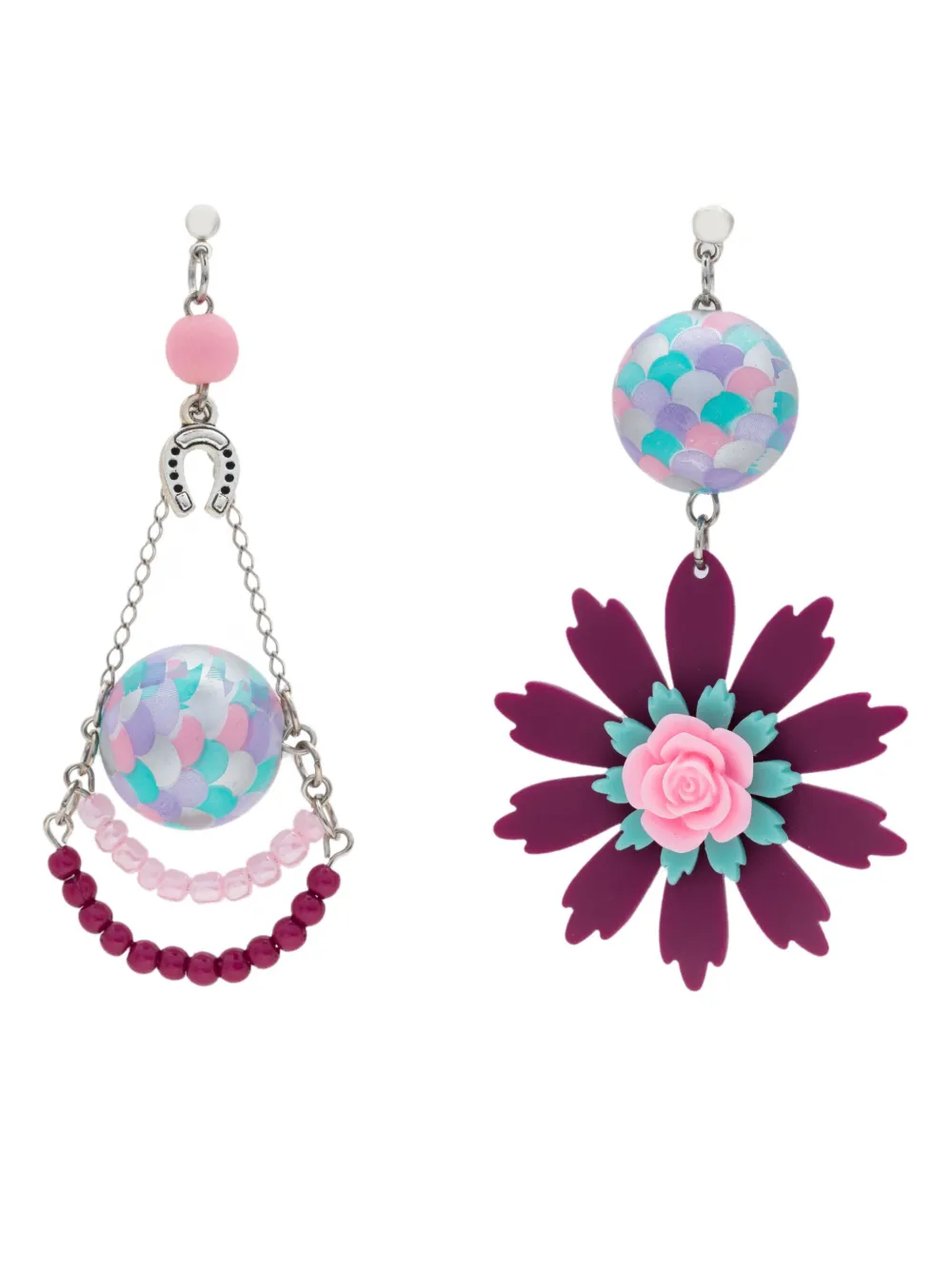 Amir Slama flower-motif drop earrings | Purple | Image 1