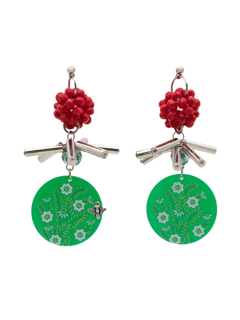 Amir Slama charm-appliqué drop earrings | Green | Image 1