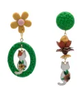 Amir Slama cat-motif drop earrings - Multicolour
