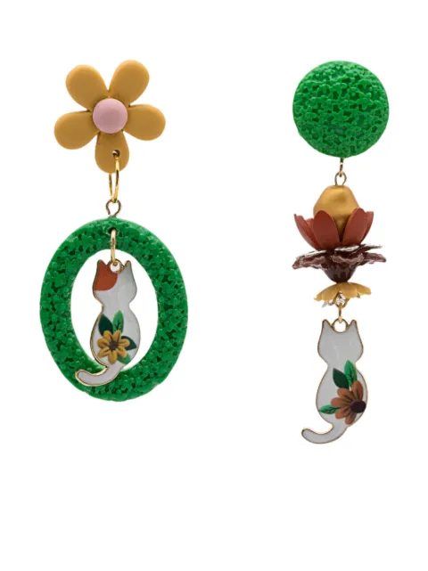 Amir Slama cat-motif drop earrings