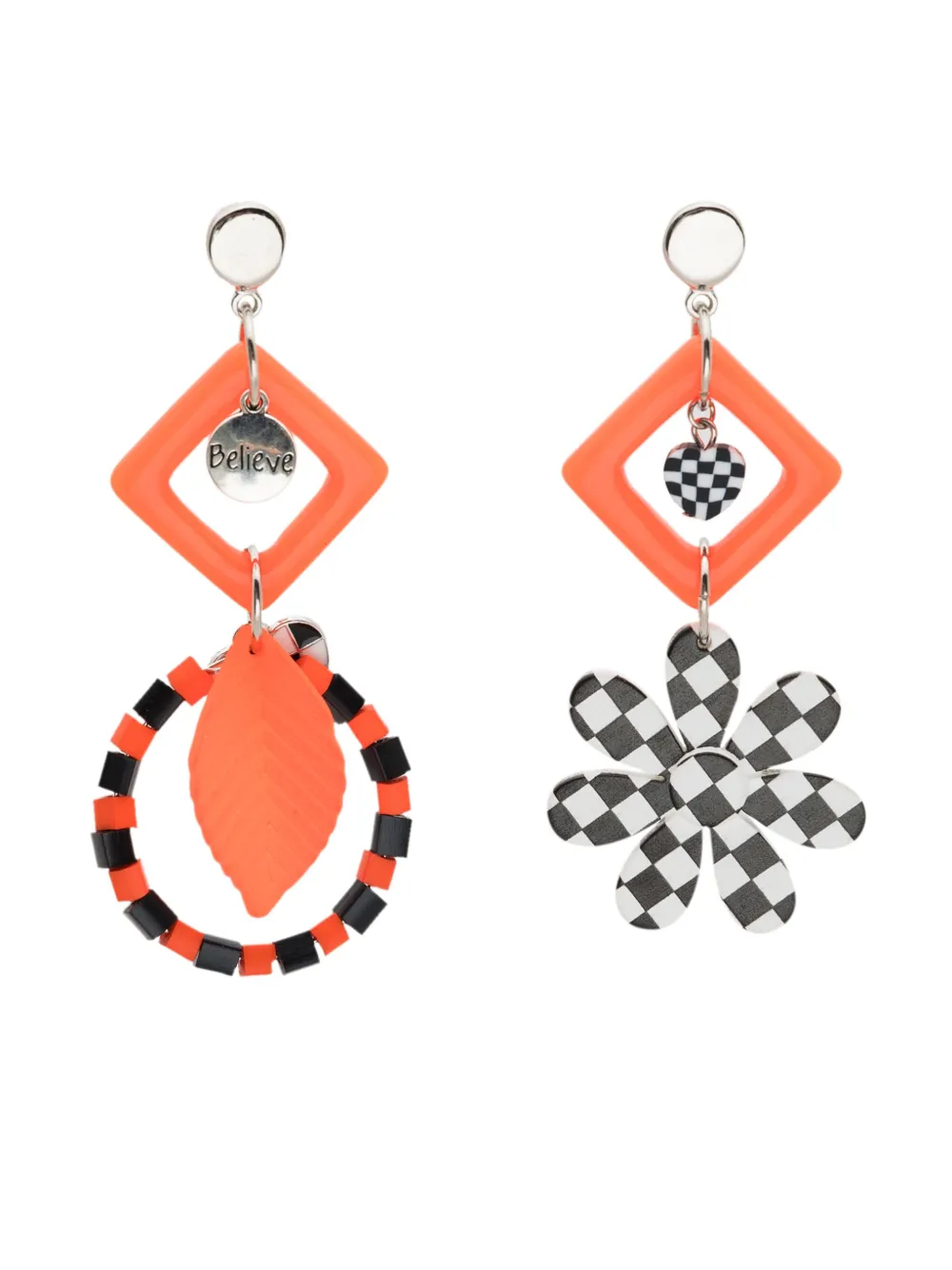 Amir Slama charm-appliqué drop earrings | Orange | Image 1