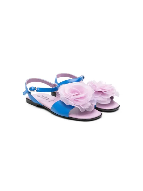 Andrea Montelpare floral-appliqué leather sandals