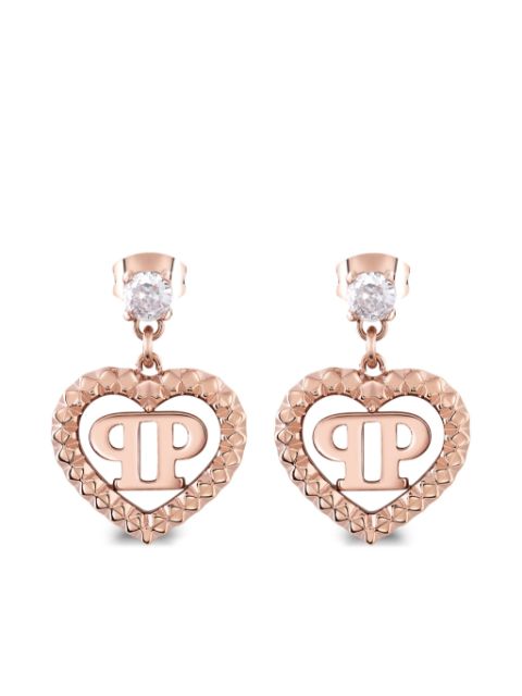 Philipp Plein rocked hearts pendant earrings Women