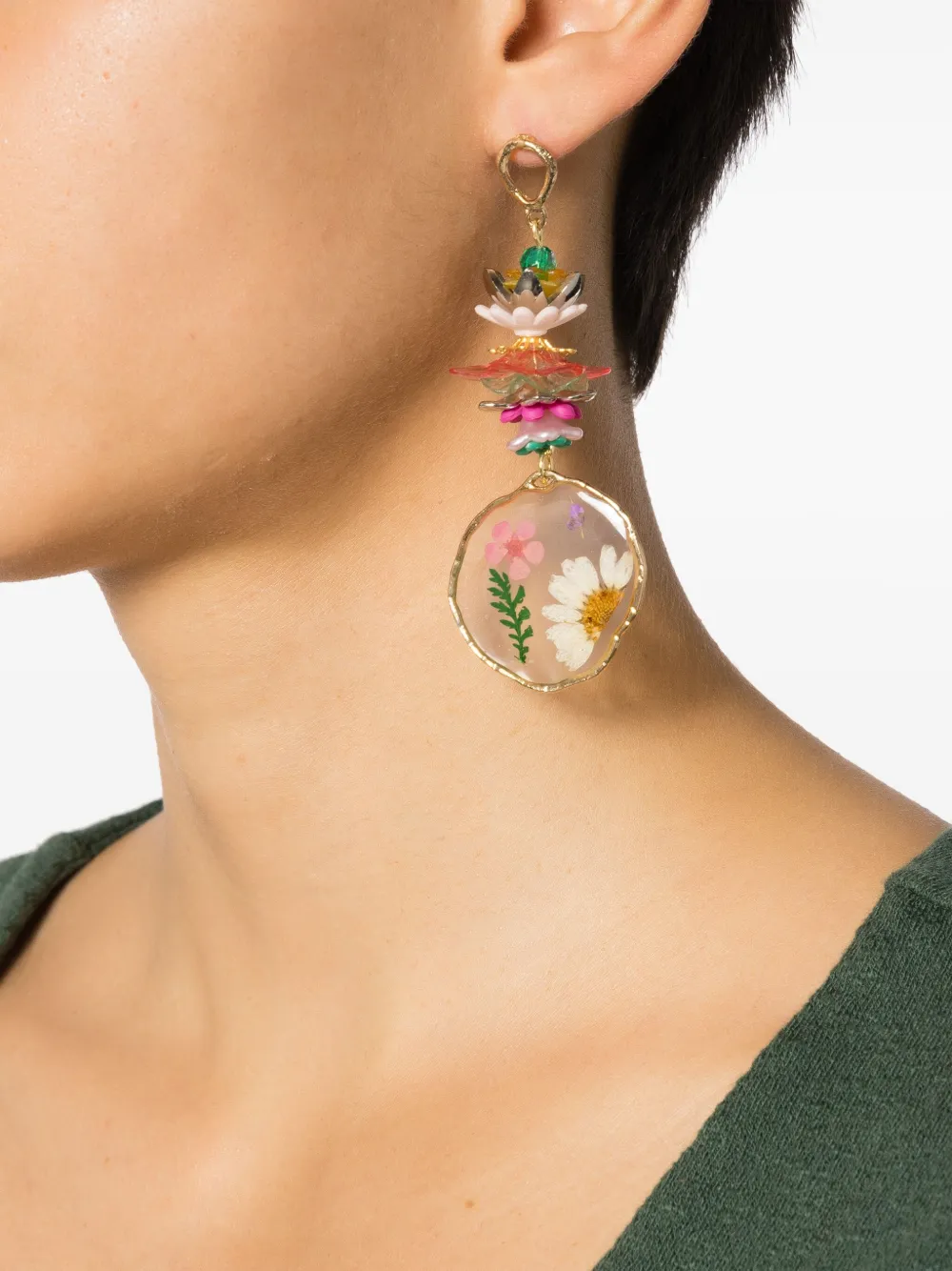 Amir Slama Beaded Necklace Earrings Set In Multicolour