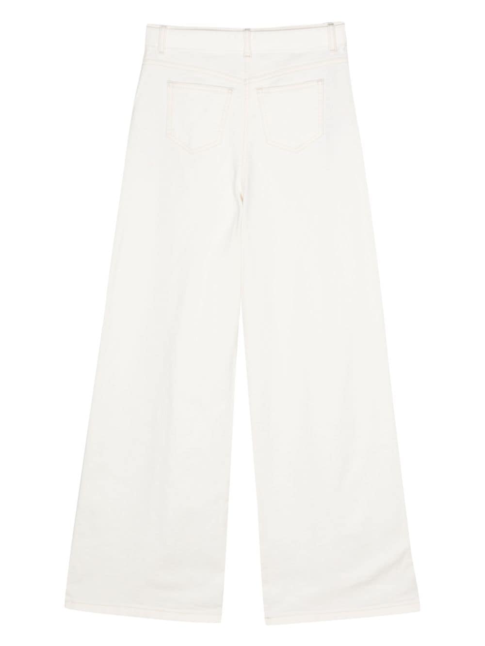 Shop Twinset Mid-rise Wide-leg Jeans In White