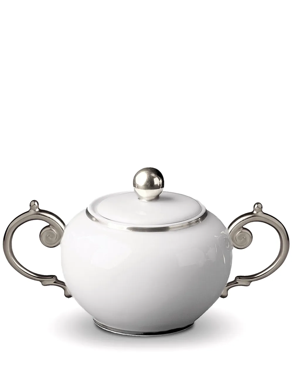 L'Objet Aegean sugar bowl (15cm x 10cm) | White | Image 1