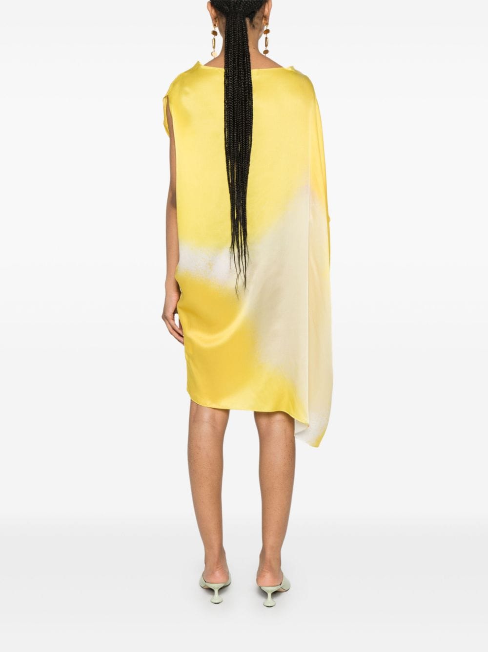 Shop Gianluca Capannolo Carla Silk Midi Dress In Yellow