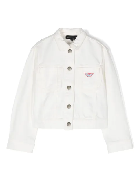 Emporio Armani Kids logo-embroidered denim jacket
