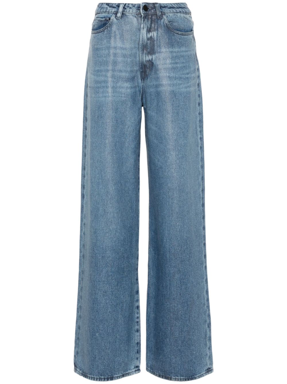 Shop 3x1 Flip High-rise Wide-leg Jeans In Blue