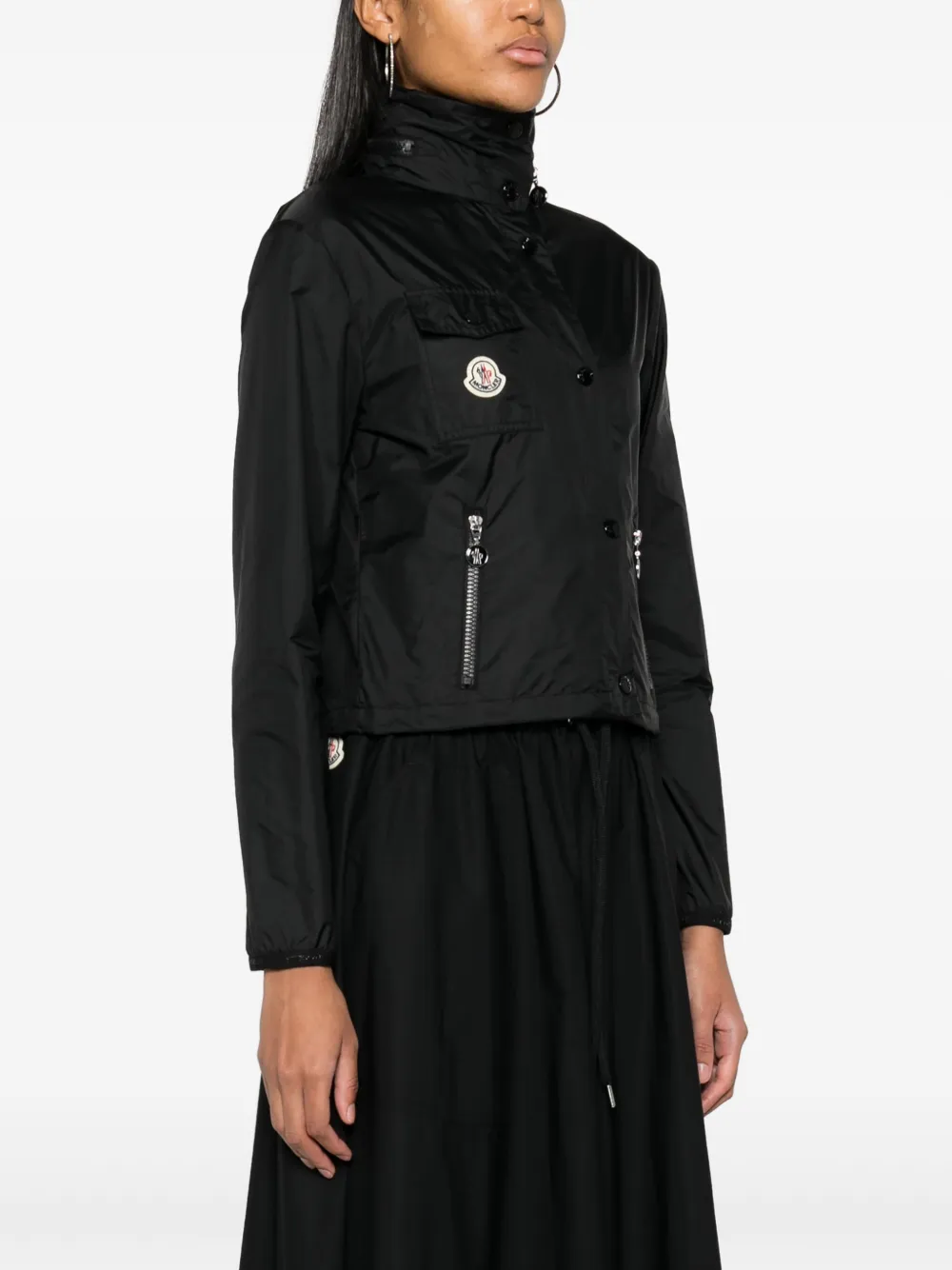 Moncler Jack met logo applicatie Zwart