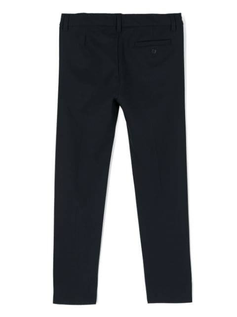 pressed-crease tapered trousers