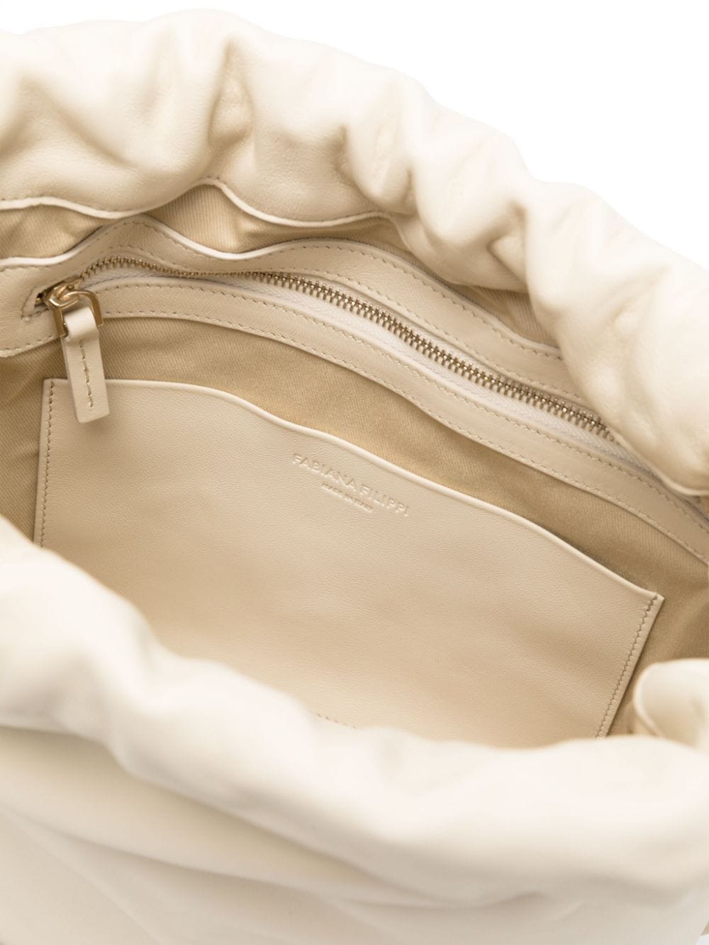 Shop Fabiana Filippi Drawstring Shoulder Bag In Neutrals