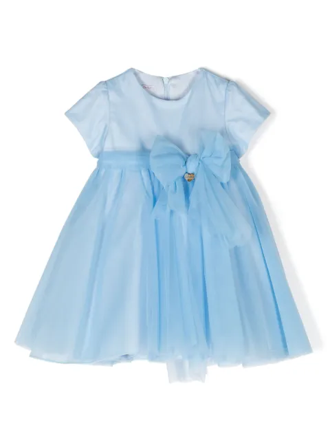 Le Bebé Enfant bow-embellished tulle dress