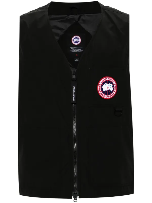Canada Goose Logo-patch Zip-up Vest in Black