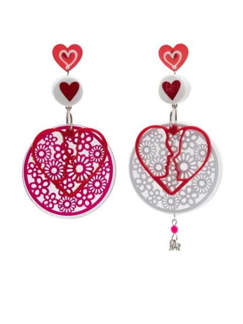 Amir Slama heart-motif drop earrings