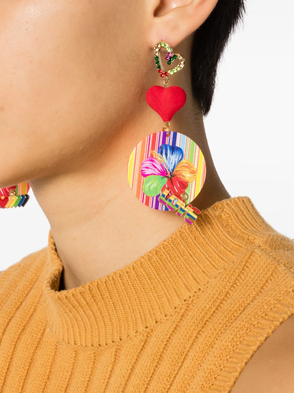 Amir Slama floral-print drop earrings | Image 2