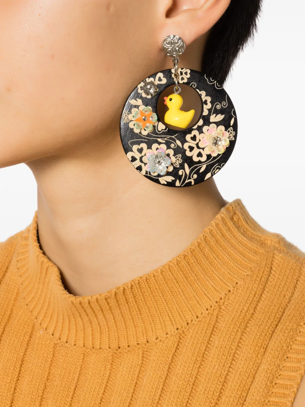 Amir Slama duck=motif drop earrings | Image 2