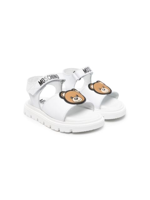 Moschino Kids Teddy Bear-appliqué leather sandals
