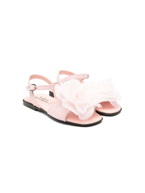 Andrea Montelpare floral-appliqué leather sandals
