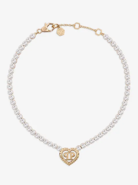 Philipp Plein rocked hearts necklace