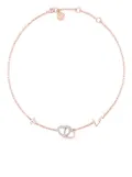 Philipp Plein rocked hearts necklace - Pink