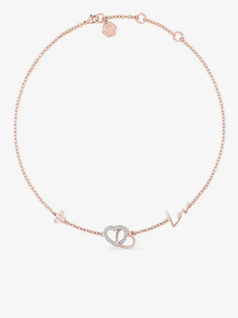 Philipp Plein rocked hearts necklace 
