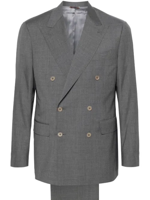 Costume en laine à veste croisée - Canali - Modalova