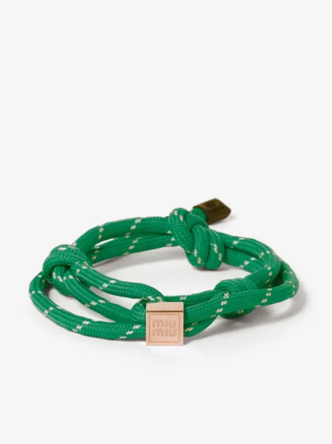 Miu Miu logo-charm rope bracelet
