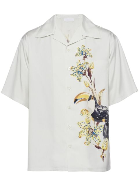 Prada camisa de seda con estampado gráfico