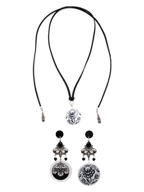 Amir Slama floral-pendant necklace earrings set