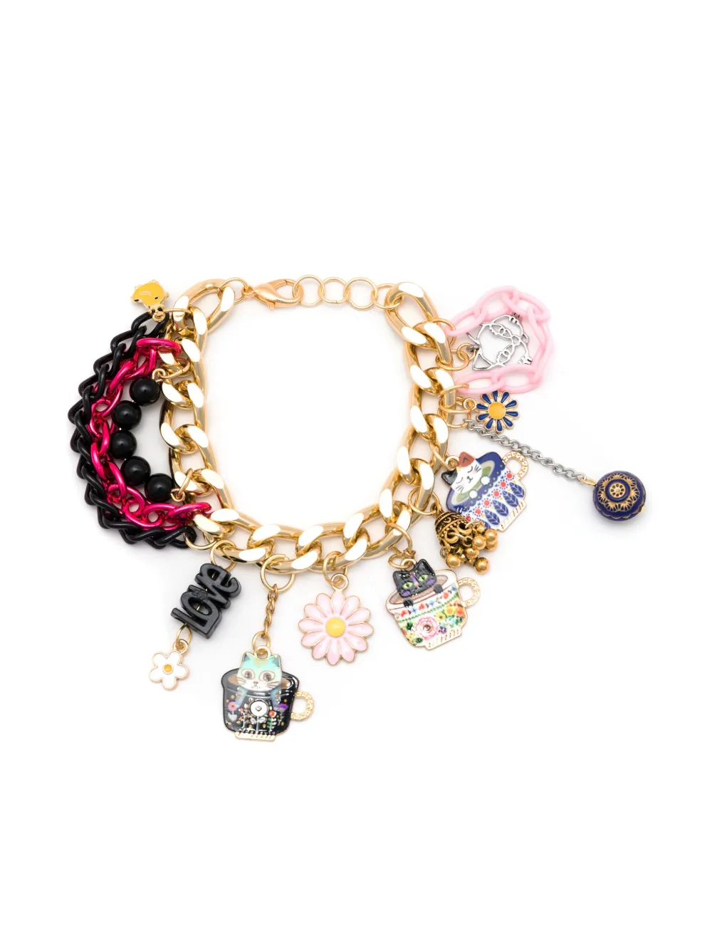 Amir Slama pulsera con dijes de gato | dorado | Image 1