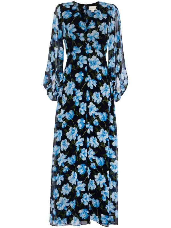 sachin and babi blue floral dress Sachin & Babi Jenny floral-print Gown | Blue