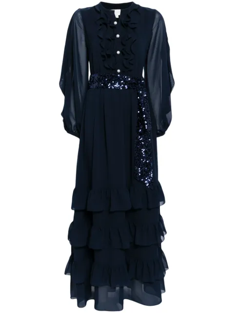 Sachin & Babi Venus ruffled gown