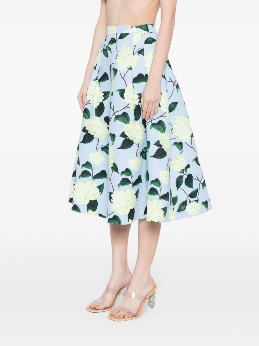 Shop Sachin & Babi Lydia Floral-print Midi Skirt In Blue