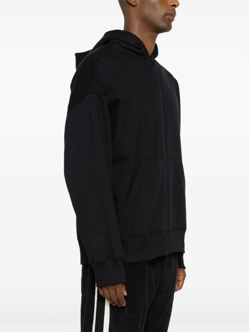Osklen Hoodie met verlaagde schouders en rits Zwart