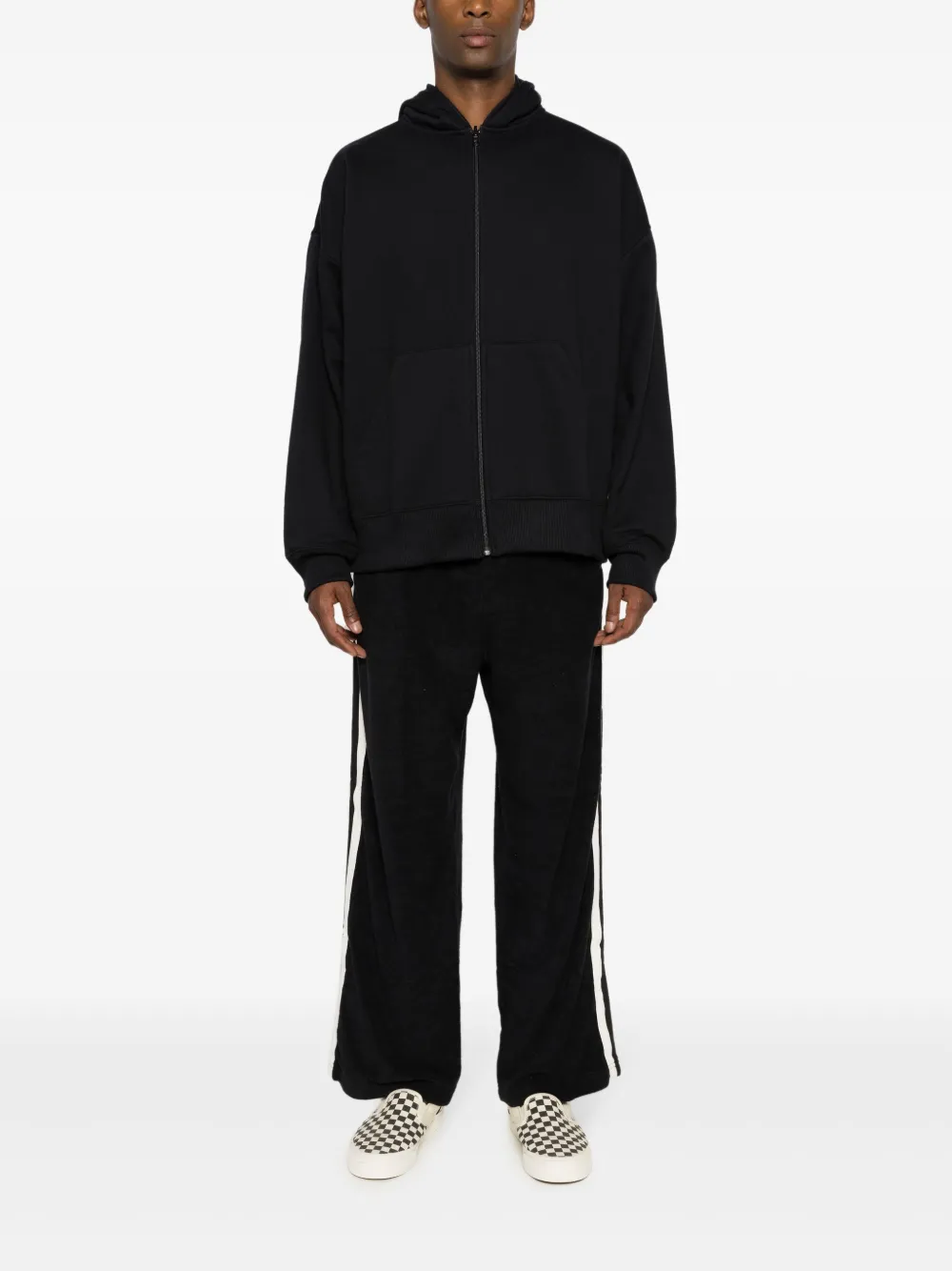 Osklen Hoodie met verlaagde schouders en rits Zwart