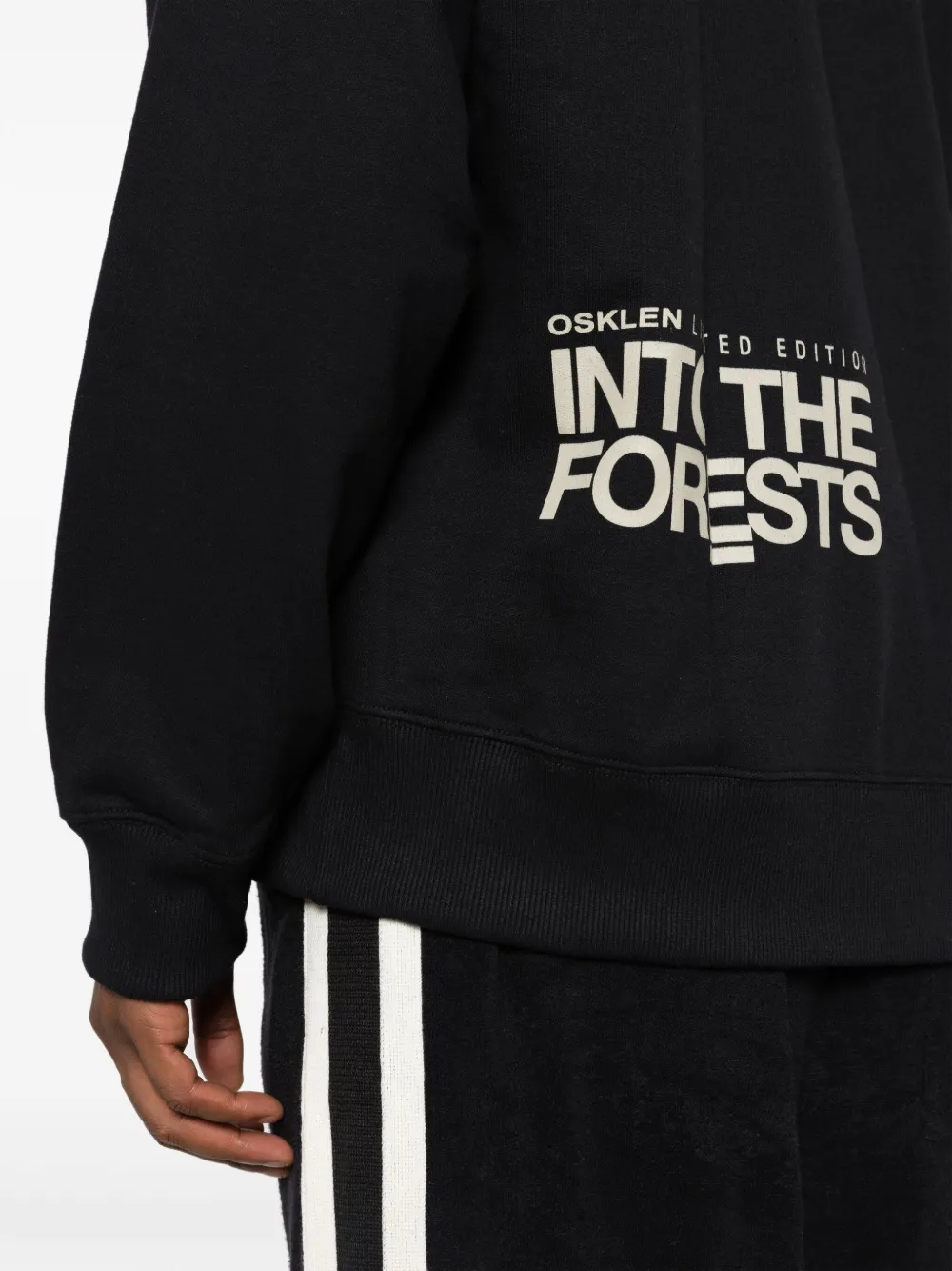 Osklen Hoodie met verlaagde schouders en rits Zwart