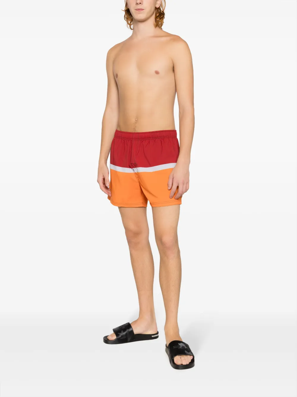 Osklen Gestreepte zwembroek met elastische taille Rood