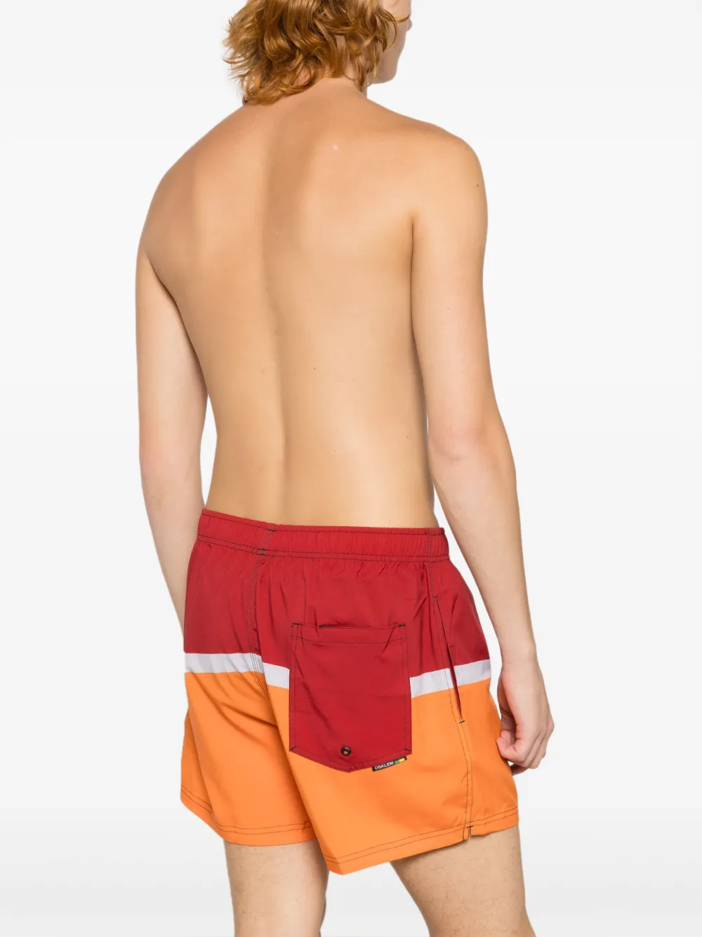 Osklen Gestreepte zwembroek met elastische taille Rood