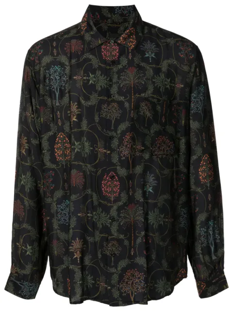 Osklen Camisa floral mangas longas