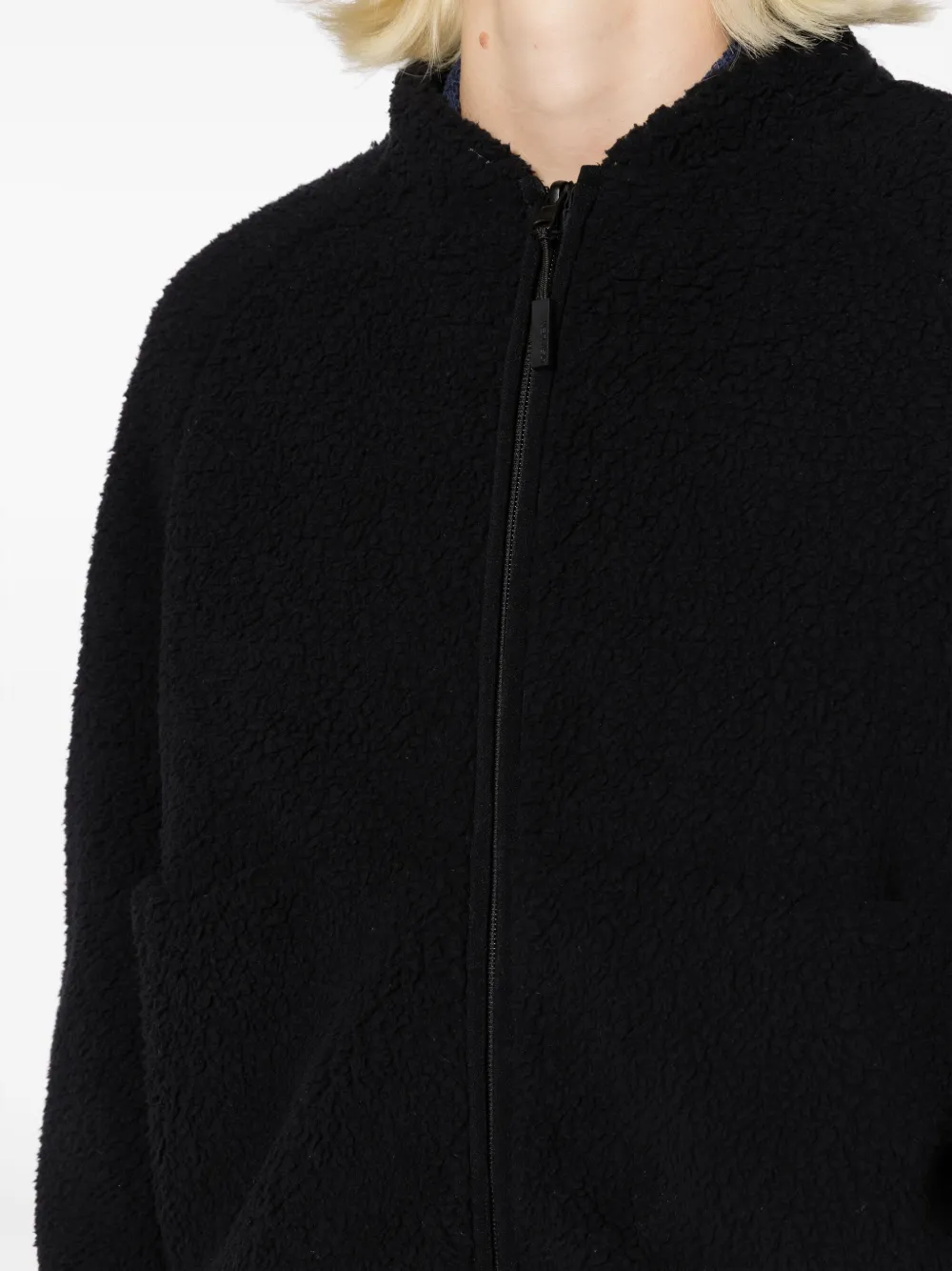 Osklen Fleece cropped jack met rits Zwart