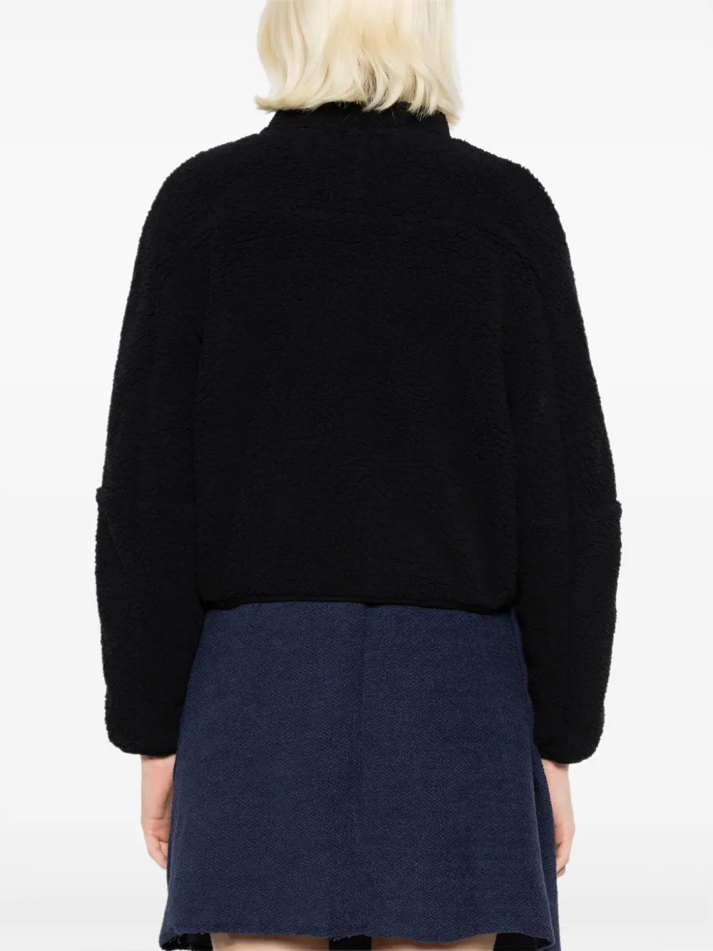 Osklen Fleece cropped jack met rits Zwart
