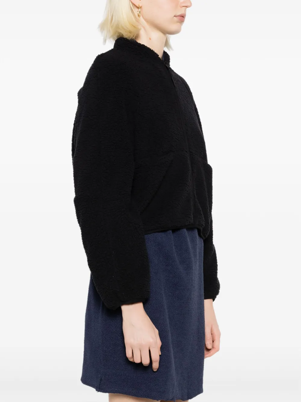 Osklen Fleece cropped jack met rits Zwart