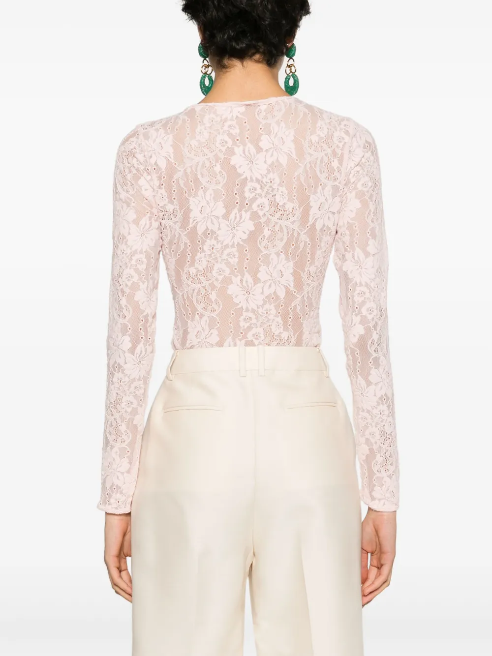 ZIMMERMANN Body met ballonmouwen Roze