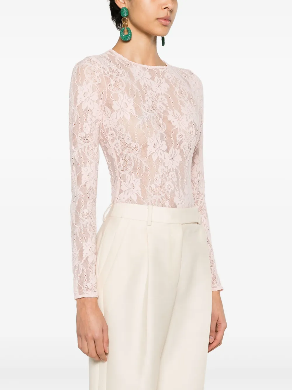 ZIMMERMANN Body met ballonmouwen Roze