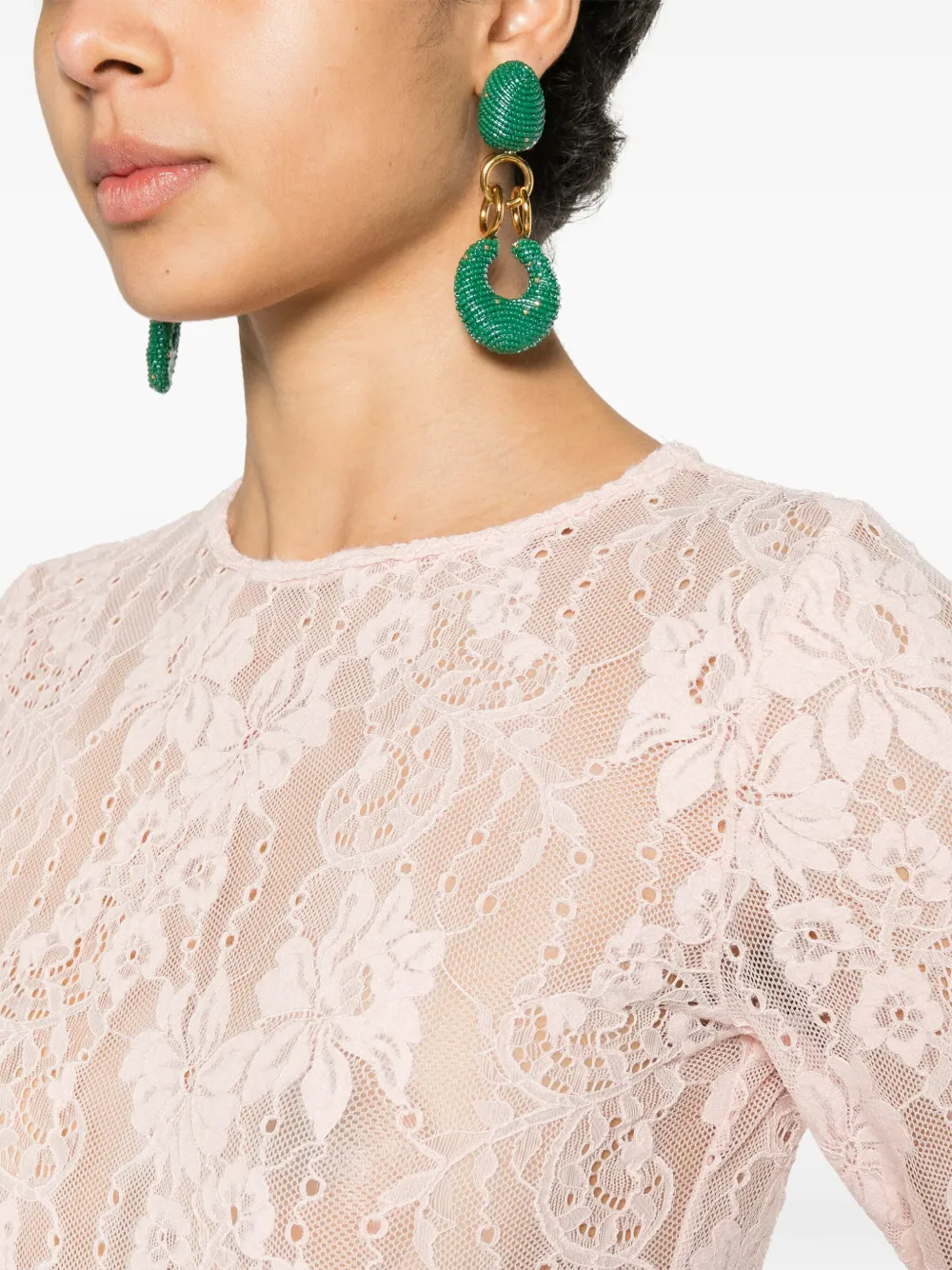 ZIMMERMANN Body met ballonmouwen Roze