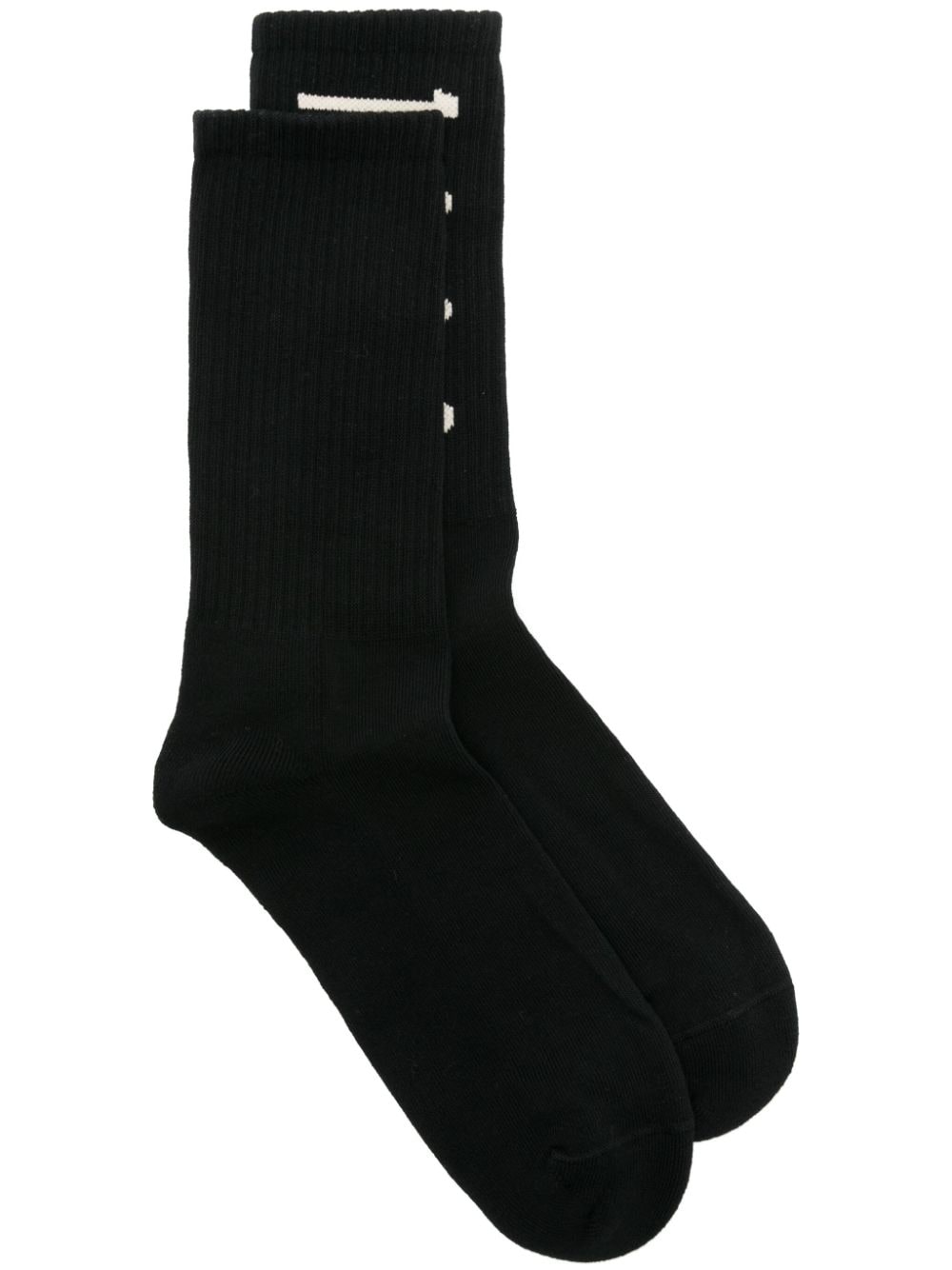 1989 Studio Logo Intarsia-knit Socks In Black
