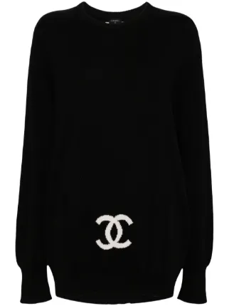 90s CHANEL 黒 長袖Tシャツ シャネルロゴ　　BOUTIQUE CHANEL Long Sleeve T-Shirt Black Used | eBay
