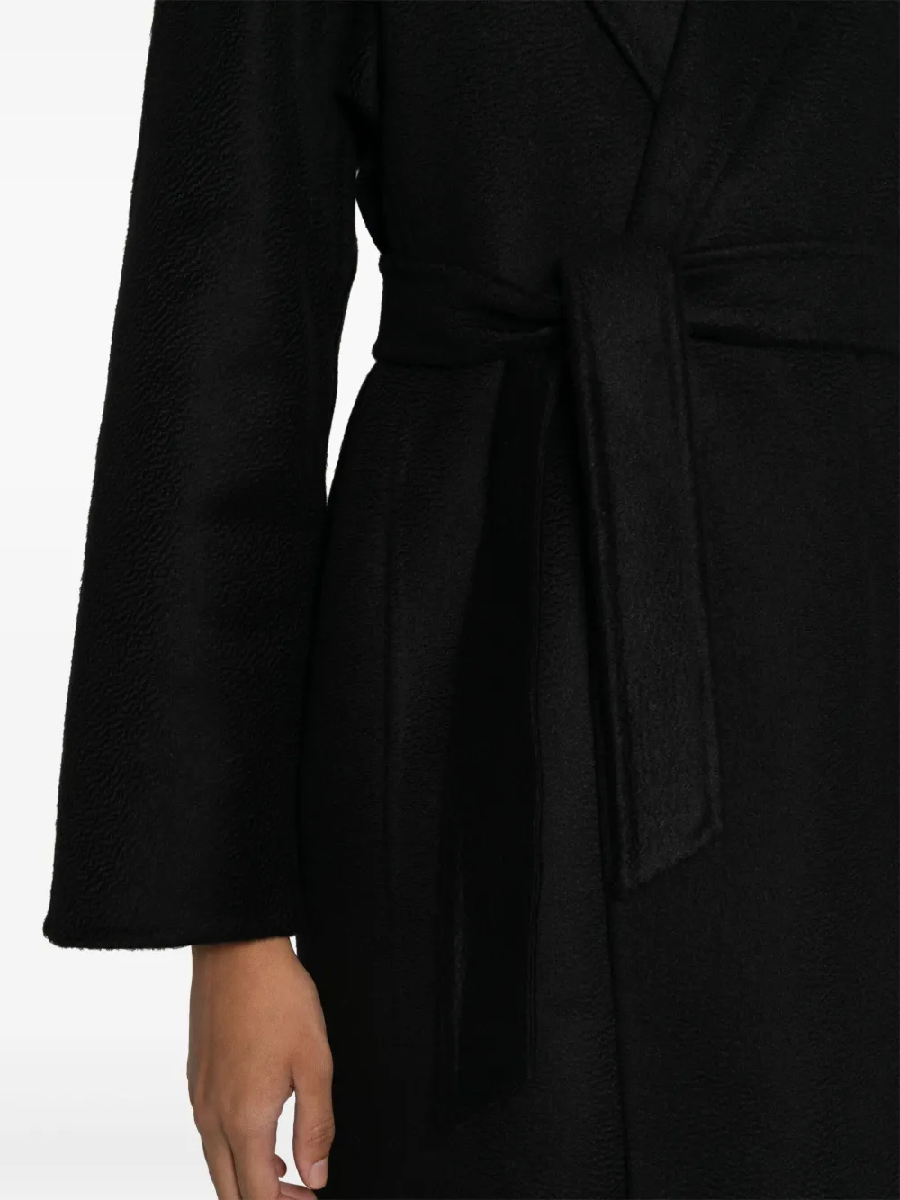 Max Mara Belted Cashmere Midi Coat In Schwarz