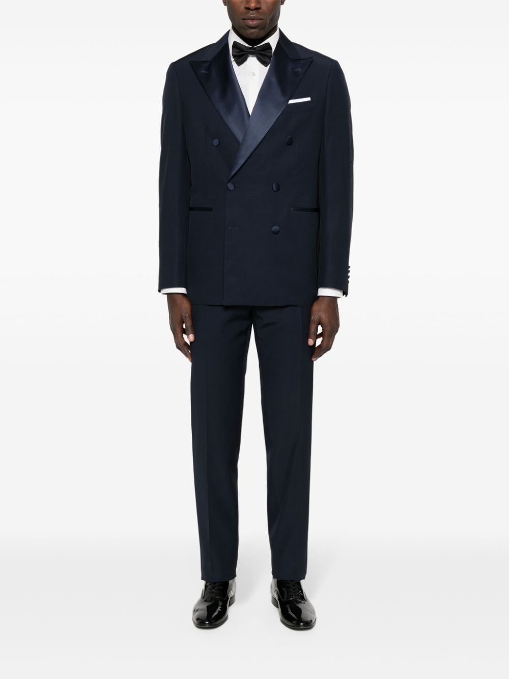 Shop Canali Double-breasted Suit In Blue